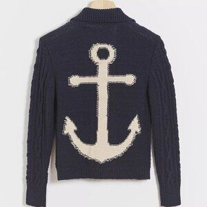 Anthropologie anchor-adorned cardigan with tags